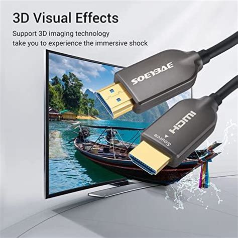 Soeybae 4k 光ファイバーhdmi ケーブル 20m Hdmi2 0 ケーブル 4k 60hz Hdr Ultra Hd 4 4