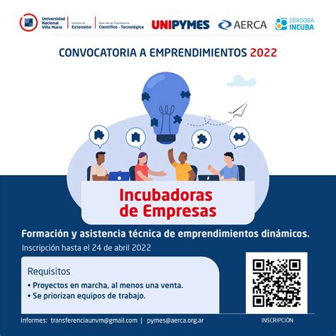 Incubadoras De Empresas Convocatoria Abierta UNVM