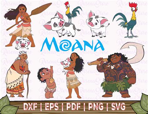 Moana SVG Bundle Eps Dxf Png Files Baby Moana SVG Maui Etsy