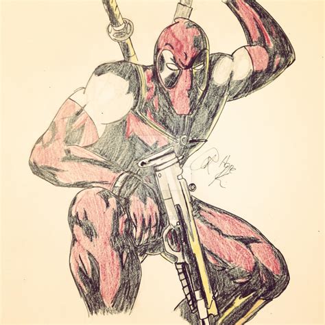 Deadpool With Colored Pencil By Alanasartwork On Deviantart