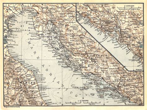 Adriatic Map Of The Adriatic Vintage Map 1934 Matted 11 X 14