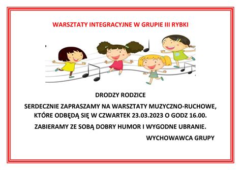 Warsztaty Integracyjne W Grupie III Rybki Przedszkole Publiczne W