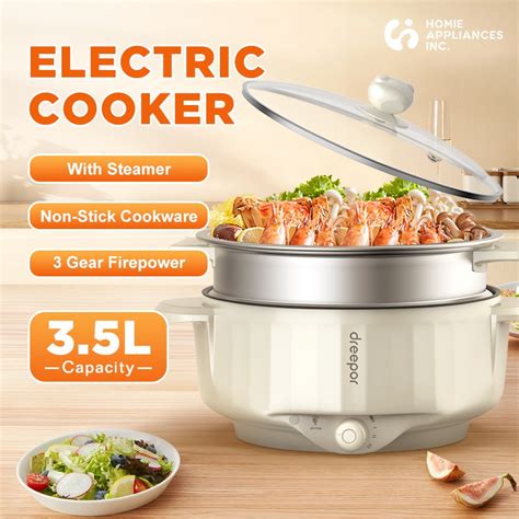 Dreepor L Rice Cooker With Steamer Non Stick Pan Electric Multi Cooker Hot Pot Soup Pot