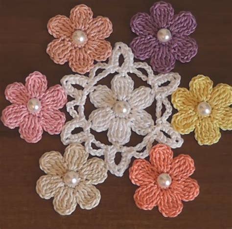 Crochet Flower Applique Motif Crochet Ideas