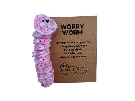 Crochet Worry Worm Buddy Worms Stress Relief Fidget Adhd Asd Autism