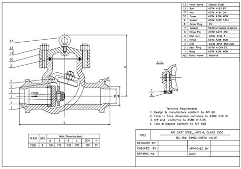 6 1500LB Cast Steel Swing Check Valve WCB API6D BW Valve Manufacturer