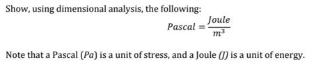 Solved Show, using dimensional analysis, the | Chegg.com
