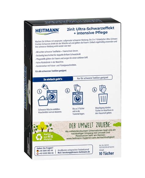 HEITMANN 2 in 1 Färbetücher Ultra-Schwarz 10 Stück online kaufen