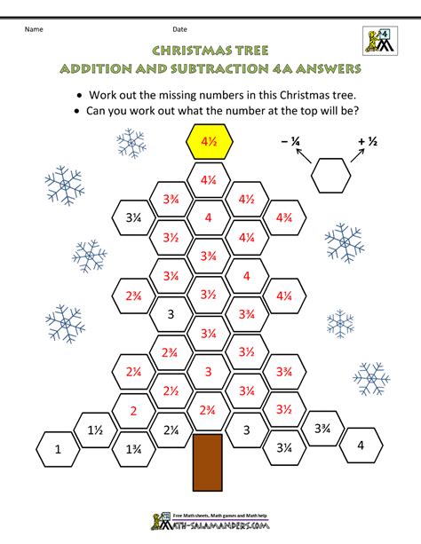 Math Christmas Activities 4th Grade