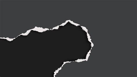 minimal gray paper torn design  black background  vector art