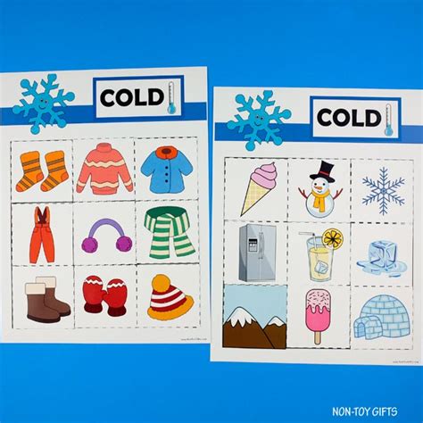 Hot And Cold Sorting Activity With TEMPLATE Non Toy Gifts
