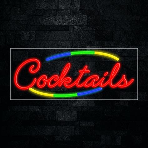 Cocktails LED Neon Sign 30 L X 12 H 30771 Walmart