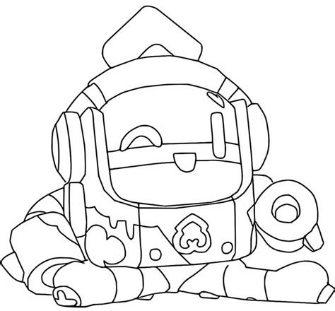 Desenho para colorir Brawl Stars Classic Sprout Água marinha 68