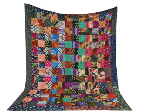 Patchwork Handmade Kantha Quilt Cotton Bed Cover Bedspread Blanket