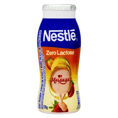 Iogurte Parcialmente Desnatado Morango Zero Lactose Nestlé Frasco 170g