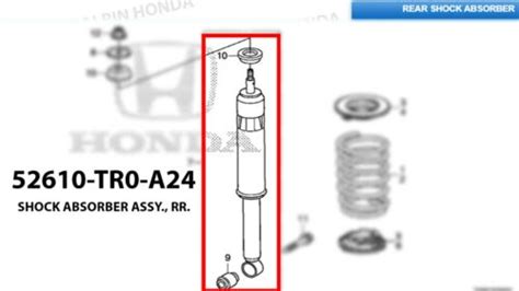 New Genuine Oem Honda Civic Rear Shock Absorber Tr