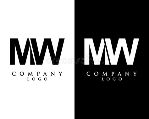 Modern Letter Mw Wm Logo Design Vector With White And Black Color That Can Be Used For Any