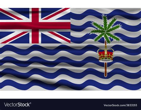 Flag of british indian ocean territory with old Vector Image