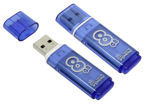 Флешка SmartBuy Glossy USB 2.0 8 ГБ, 1 шт., Нежно голубой. Smartbuy ...