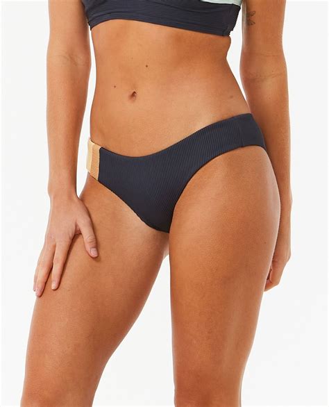 Rip Curl Block Party Spliced Cheeky Womens Hip Bikini Bottoms Navy Wetsuit Centre