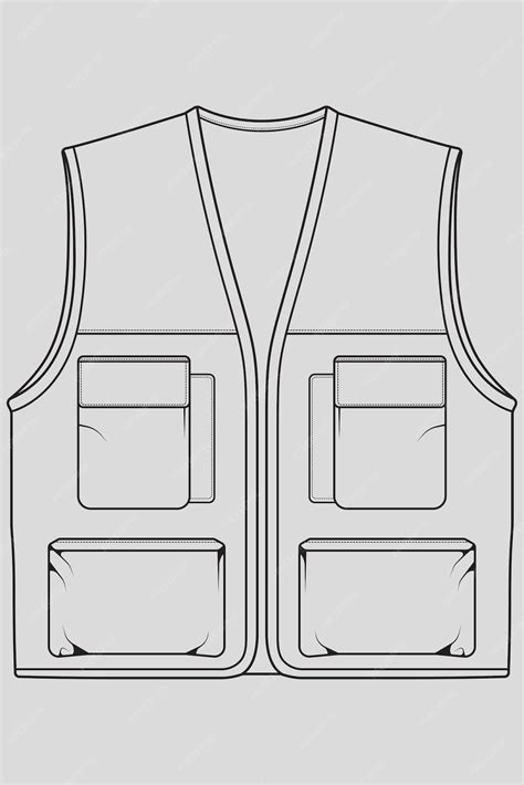 Нагрудный жилет очертания векторного нагрудного жилета в шаблоне ...