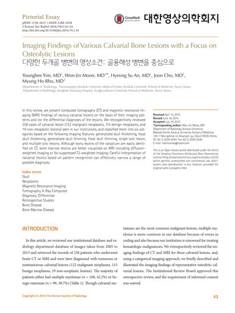 (PDF) Imaging Findings of Various Calvarial Bone Lesions with a Focus ...