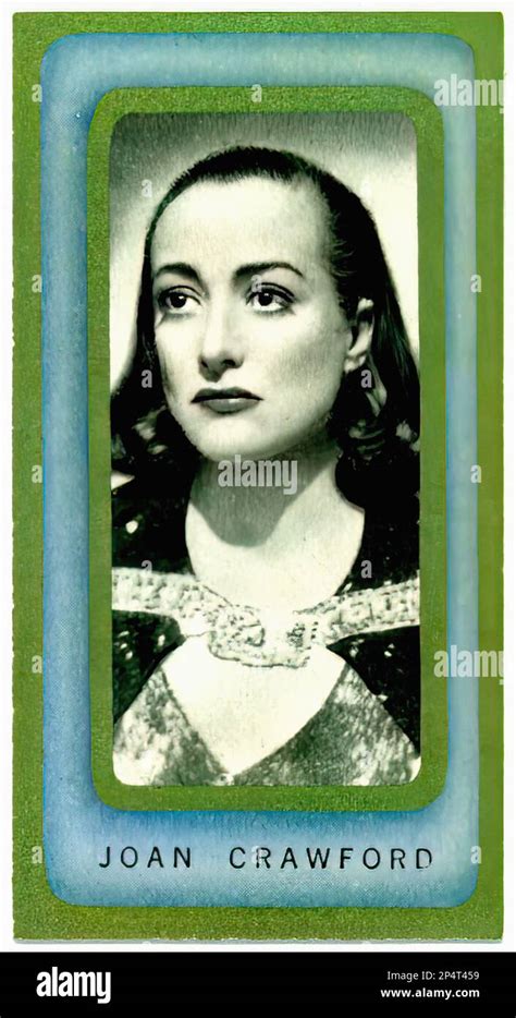 Portrait Of Joan Crawford 00013 Vintage Cigarette Card Stock Photo