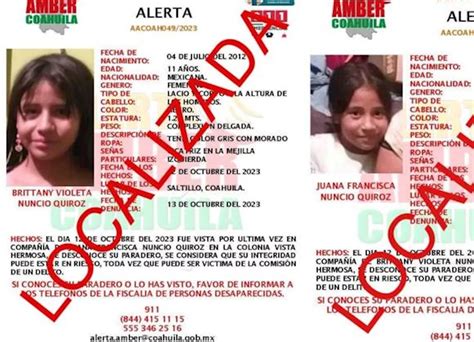 Localizan A Dos Ni As Reportadas Como Desaparecidas En Saltillo Faltan