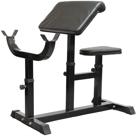 Black Preacher Curl Bench Dumbbell Bicep Tricep Exercise Weight Home