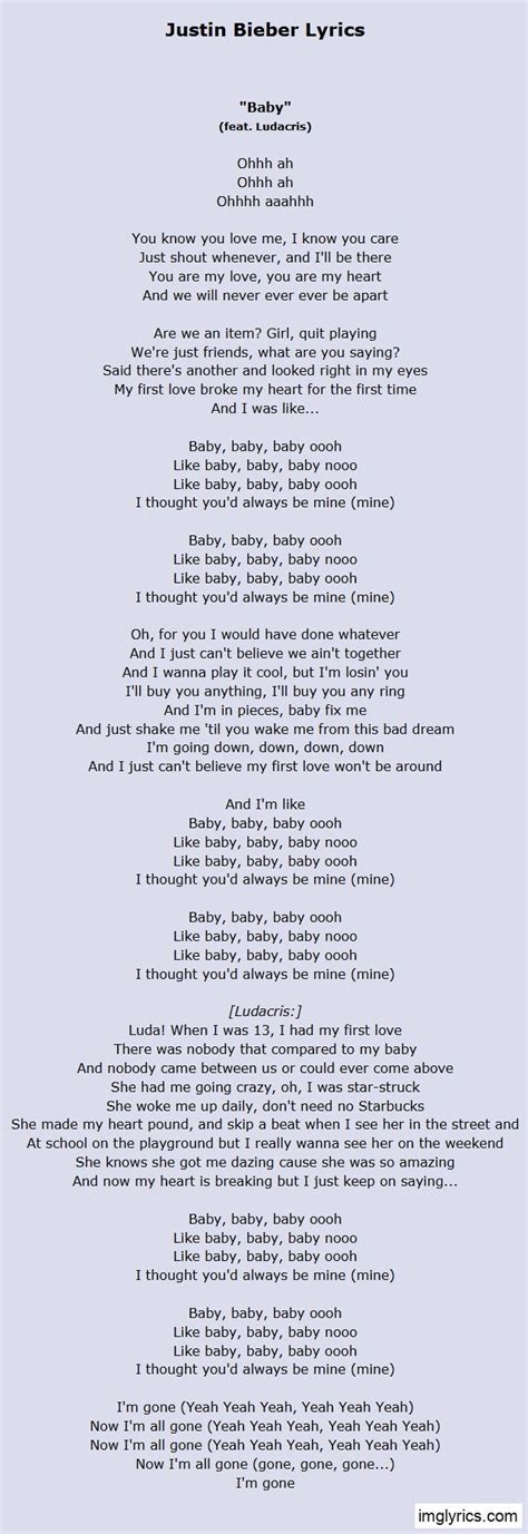 Justin Bieber Lyrics