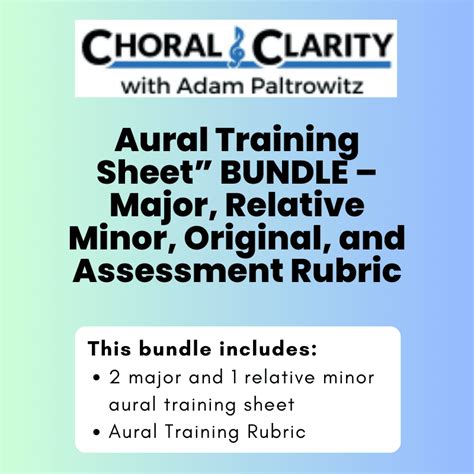 Aural Training Sheet Bundle Original Majorminor Assessment Rubric