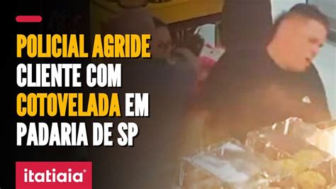 Flagrante homem é agredido cotovelada por policial na fila de