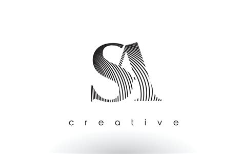 SA Logo Design With Multiple Lines and Black and White Colors. 4874200 ...