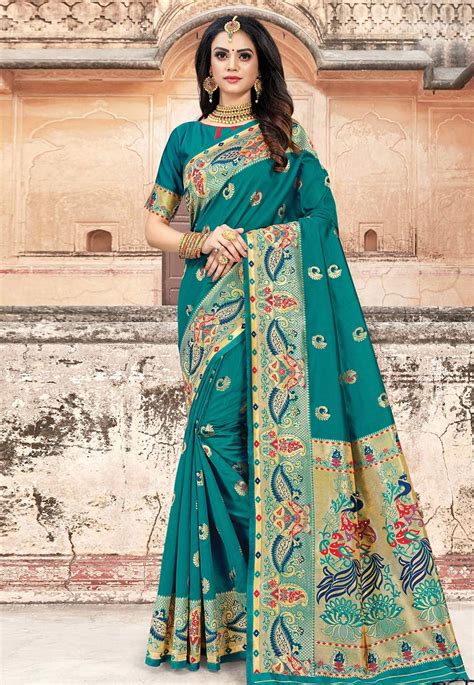 Teal Art Silk Festival Wear Saree 202379 Saree New Saree Designs