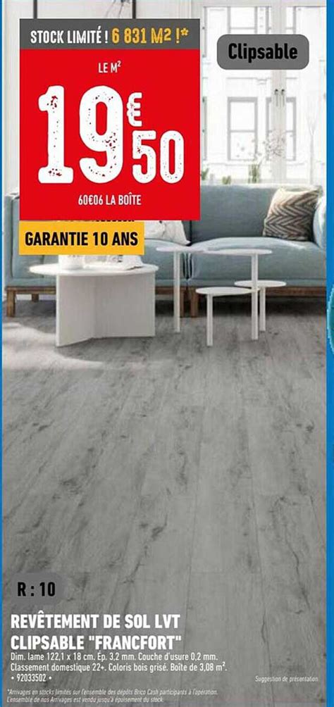 Promo Revêtement De Sol Lvt Clipsable Francfort chez Brico Cash