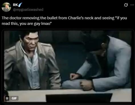 The Doctor Removing The Bullet From Charlies Neck And Seeing If You Read This You Are Gay