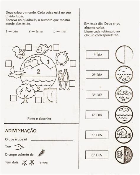 Atividades Sobre A Criação Do Mundo Para Catequese Infantil - 50 Atividades sobre Criação do Mundo para Imprimir e Colorir - Online ...