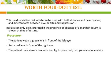 Binocular Single Vision Tests PPT