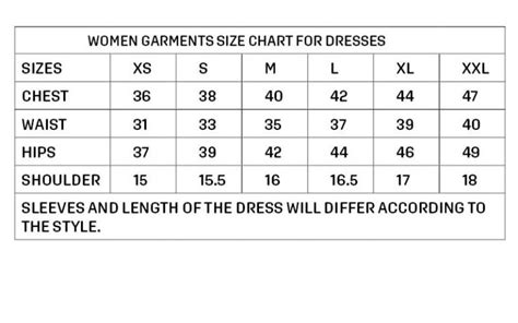 Blouse Measurement Chart Standard Size Chart For Women Xxl Size In Number For Ladies