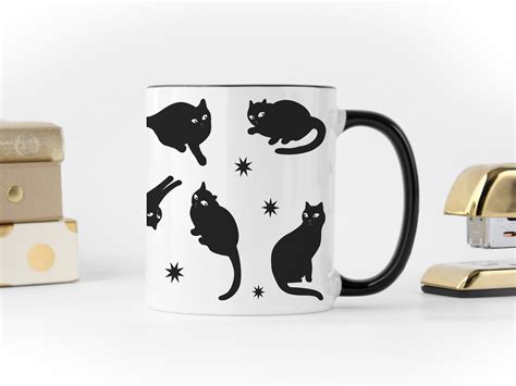 Black Cat Mug Cat Lover Funny Cat Mug Black Cat T Kitty Etsy