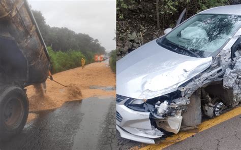 Colis O Entre Carro E Caminh O Causa Vazamento De Leo Na Sc