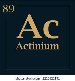 Symbol Element Actinium Atomic Mass Number Stock Vector Royalty Free