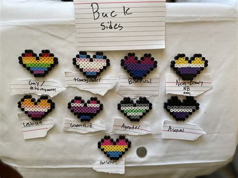 Perler Bead Pride Hearts Etsy