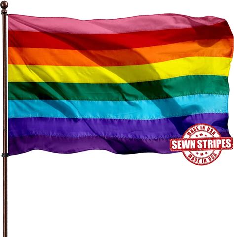Lgbtq Rainbow Gay Pride Flag X Outdoor Sewn Stripes Uv Fading Resistant Canvas Header And