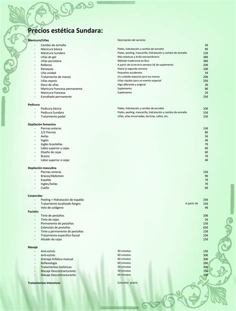 Tarifa Precios Peluquería 2023 9