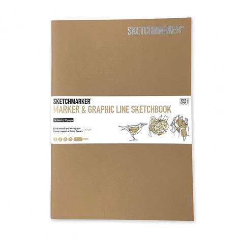 "SKETCHMARKER" Скетчбук MARKER & GRAPHIC LINE 180г/м.кв 176х250мм 16л ...