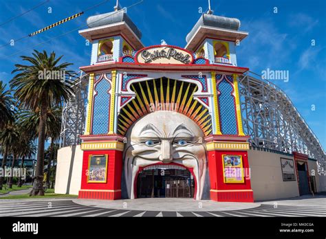 Entrance To Luna Park Amusements In St Kilda Close To Melbourne In