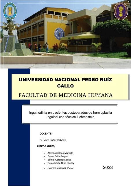 Inguinodinia En Pacientes Postoperados De Hernioplastia Inguinal Con