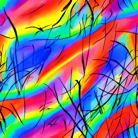 Multicolor Rainbow Vibrant Ink Background Blended Abstract Painting