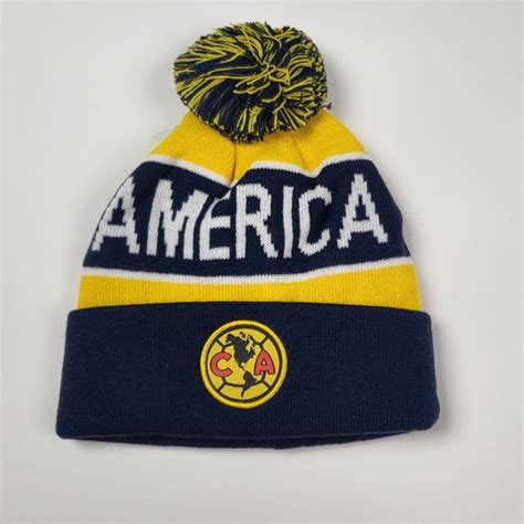 Unbranded Accessories Club America Soccer Cuffed Pom Beanie Poshmark